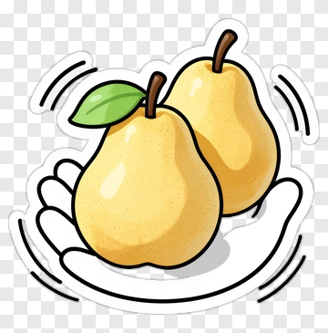 Two Pears Held In Hand PNG