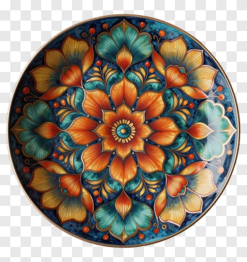 Colorful Mandala Plate PNG