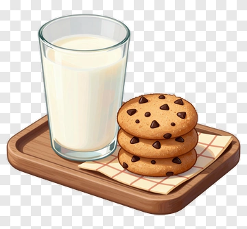 Milk And Chocolate Chip Cookies PNG