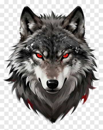 Fierce Wolf With Red Eyes PNG