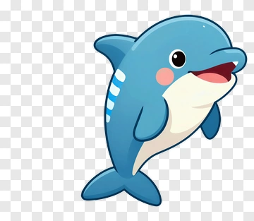 Cute Blue Dolphin PNG