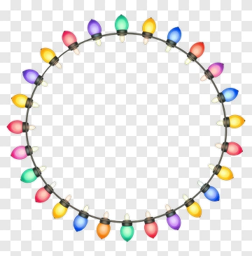 Festive String Lights In A Circle PNG
