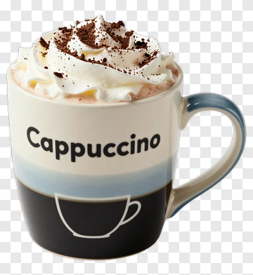 Cappuccino Mug With Whipped Cream PNG