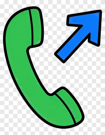 Green Telephone With Blue Arrow PNG