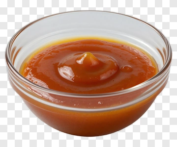 Orange Red Sauce In Glass Bowl PNG