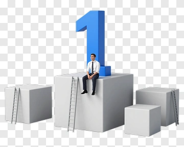 Man Sitting On Top Of Number One PNG