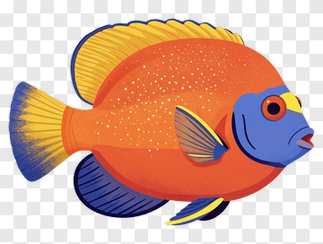 Orange And Blue Fish PNG