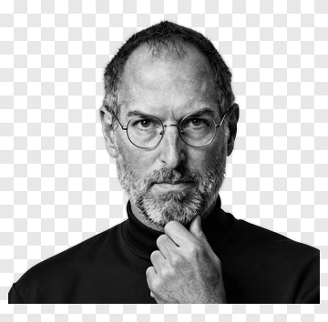 Steve Jobs In Black And White Portrait PNG