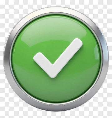 Green Button With Check Mark PNG