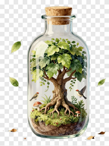 Tree In A Glass Bottle PNG