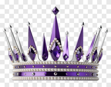 Purple Crown With Diamonds And Pearls PNG