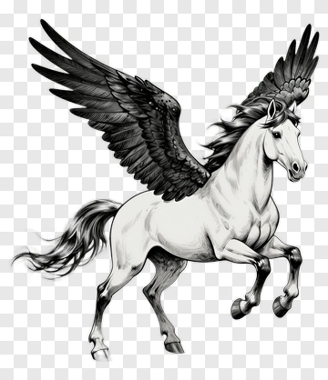 Pegasus With Spread Wings PNG