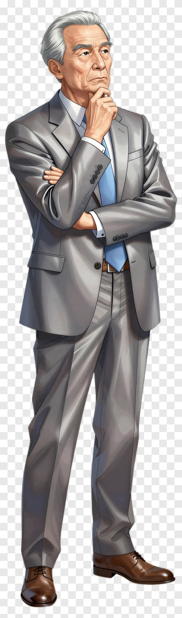 Elderly Man In Business Attire PNG