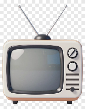 Vintage Television With Antenna PNG