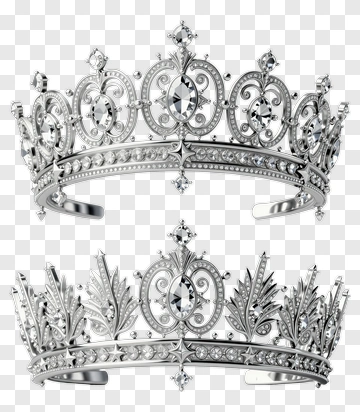 Silver Crown With Diamonds PNG