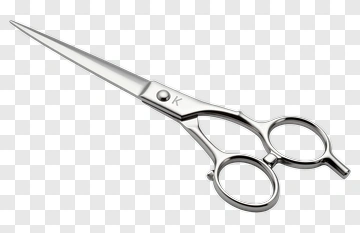 Silver Scissors With Engraved Logo PNG