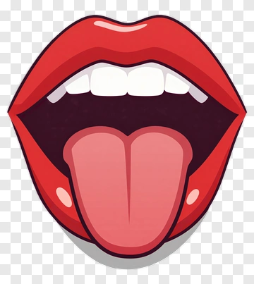 Red Open Mouth With Tongue Out PNG