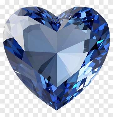 Heart-shaped Blue Gemstone PNG
