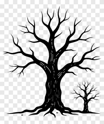 Bare Tree Silhouette Drawing PNG