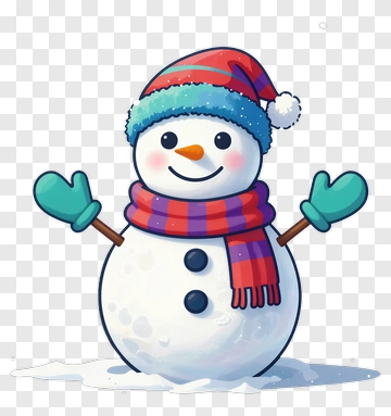 Snowman With Festive Accessories PNG