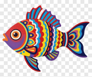 Colorful Fish Art PNG