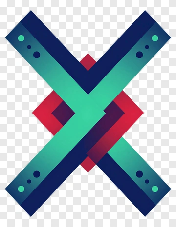 Abstract Cross Design With Gradient And Dots PNG