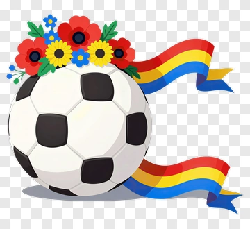 Soccer Ball With Flower Crown And Ribbon PNG