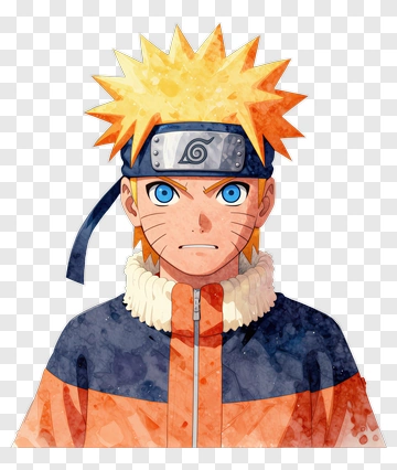 Naruto Uzumaki In Watercolor Style PNG
