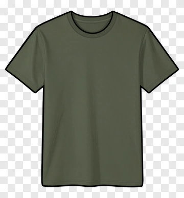 Green T-Shirt With Black Trim PNG