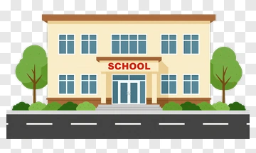 Flat School Building PNG