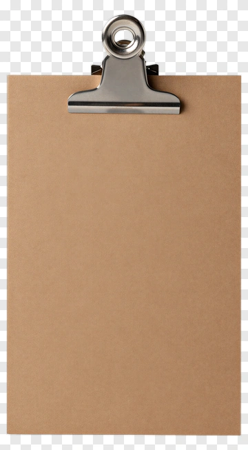 Clipboard With Metal Clip PNG