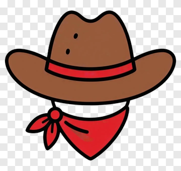 Cowboy Hat With Red Bandana PNG