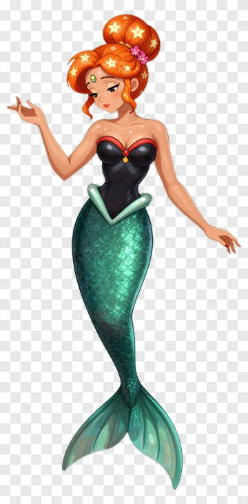 Mermaid With Star Hair PNG