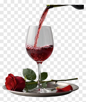 Pouring Wine With Rose PNG