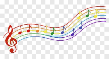 Rainbow Musical Notes With Treble Clef PNG