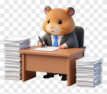 Hamster Businessman At Desk PNG