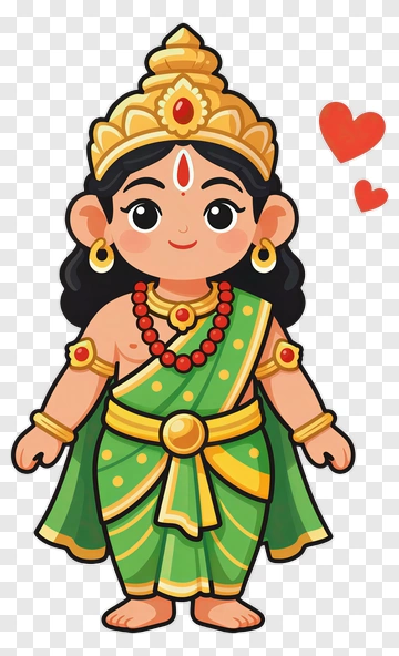 Adorable Cartoon Goddess PNG