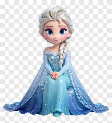 Elsa The Snow Queen In Blue Dress PNG
