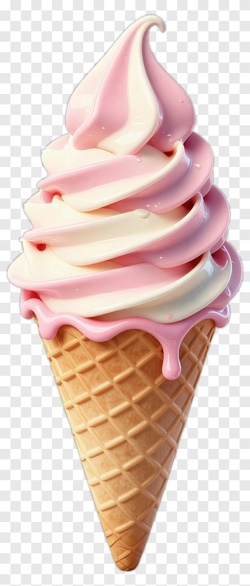 Soft Serve Ice Cream Cone PNG