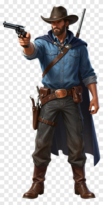 Cowboy Holding Gun PNG