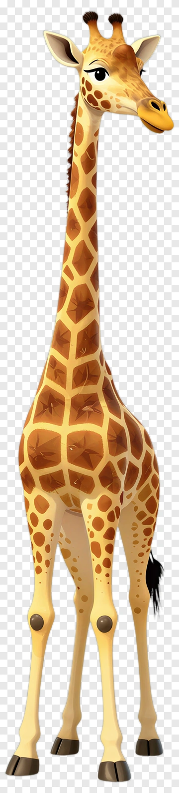 Cartoon Giraffe Standing PNG