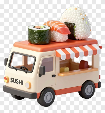 Sushi Truck With Fresh Sushi PNG