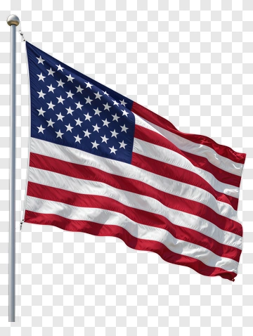 American Flag Waving In The Wind PNG