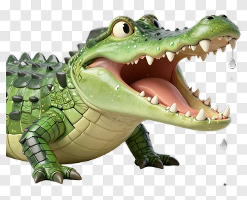 Playful Alligator With Water Droplets PNG