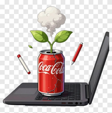 Plant Growing From Coca-Cola Can PNG