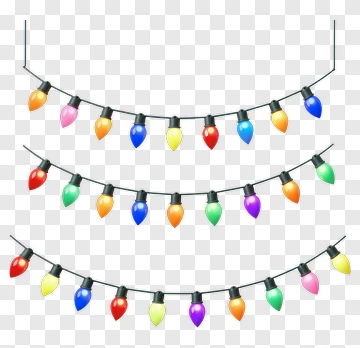 Festive String Lights In Rainbow Colors PNG