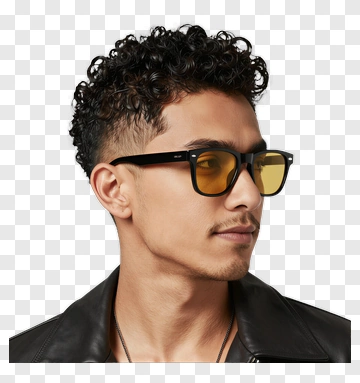 Man Wearing Sunglasses And Leather Jacket PNG