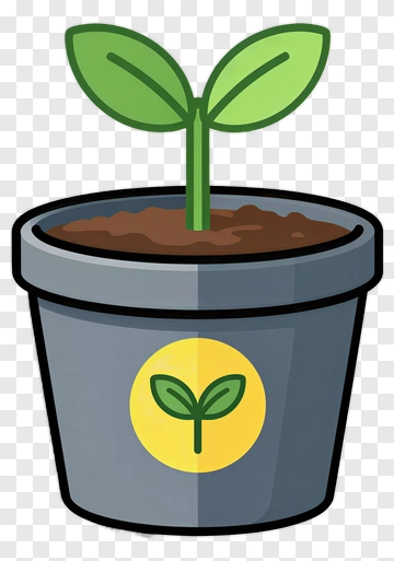 Seedling In Pot With Label PNG