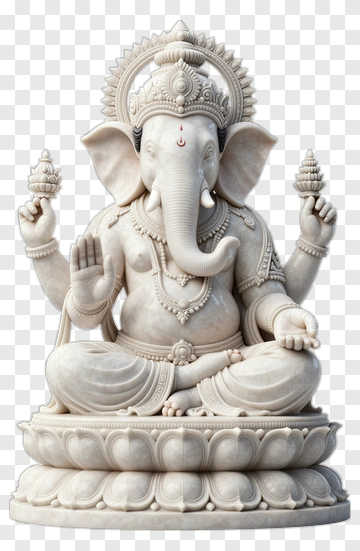 Ganesha Marble Statue PNG