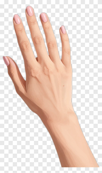 Hand With Pink Nail Polish PNG